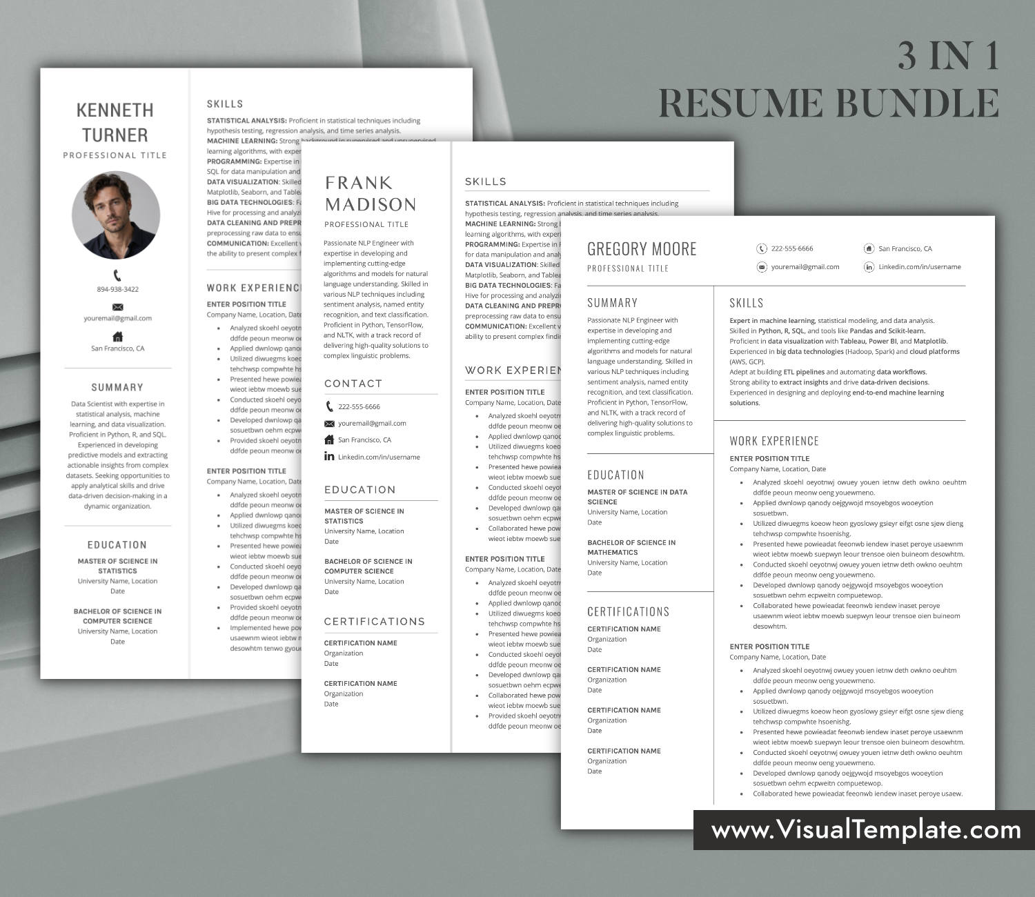 Skills-First Resume Templates Bundle for Microsoft Word