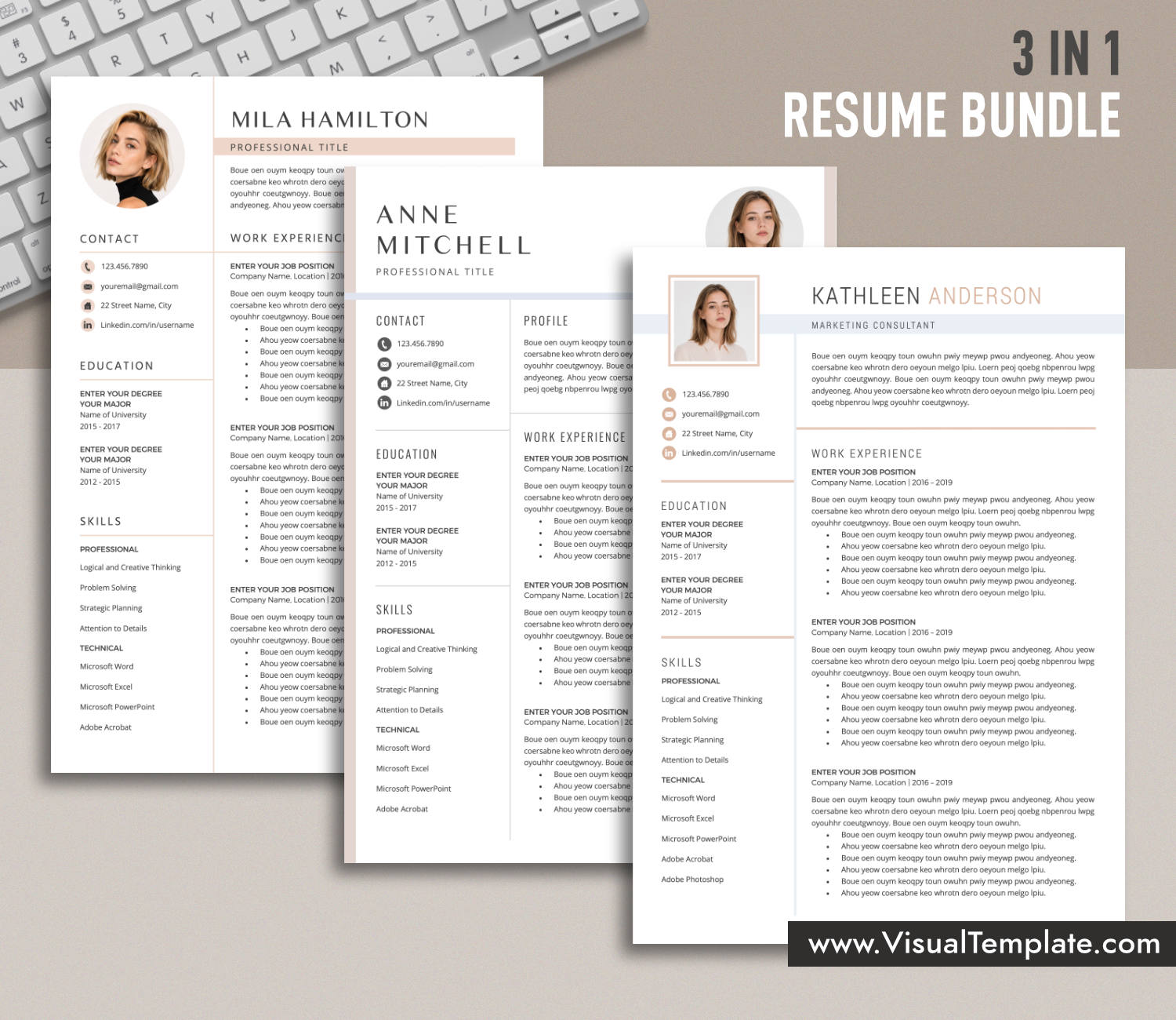 Resume Templates Bundle for Microsoft Word