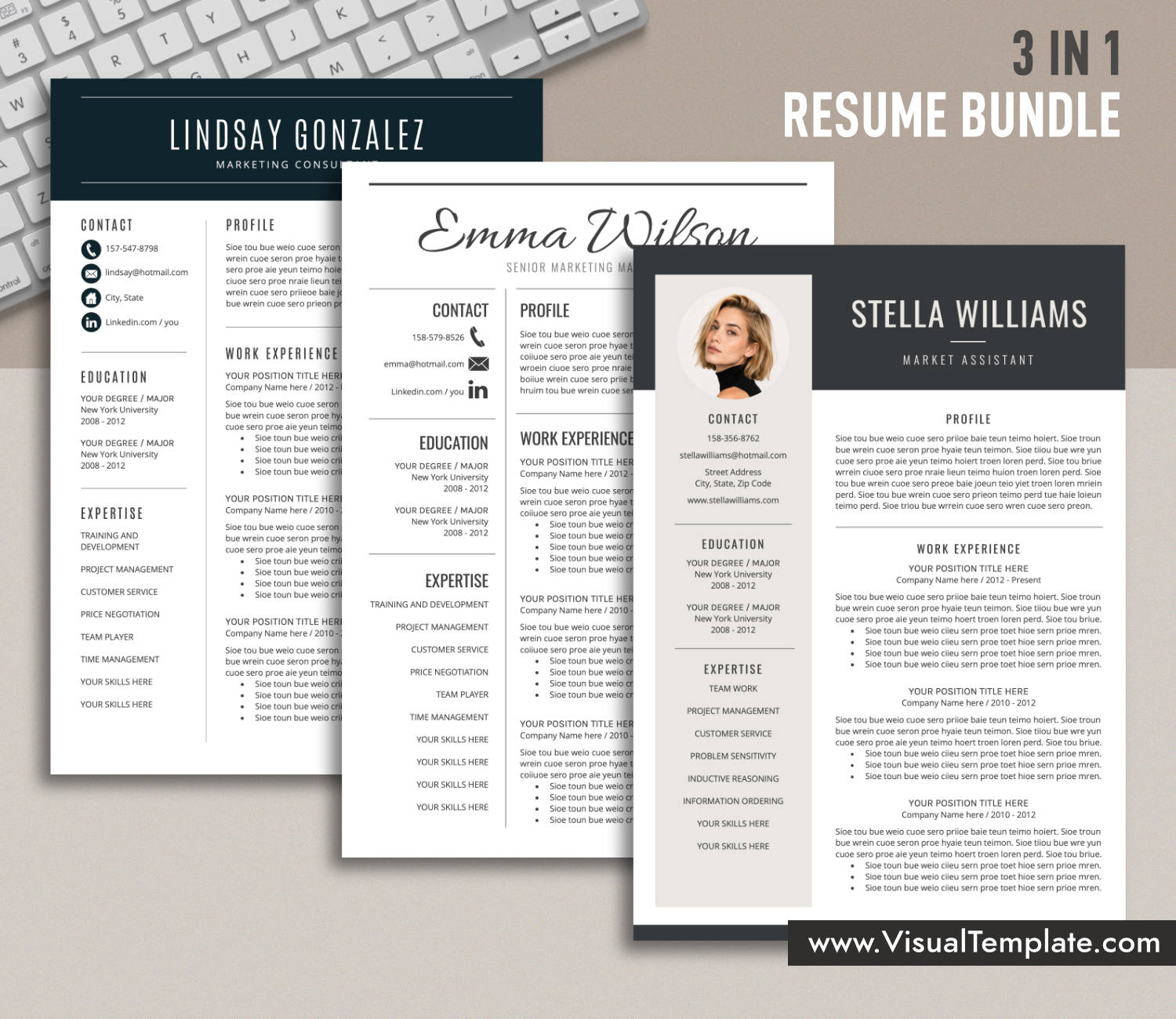 Resume Templates Bundle for Microsoft Word