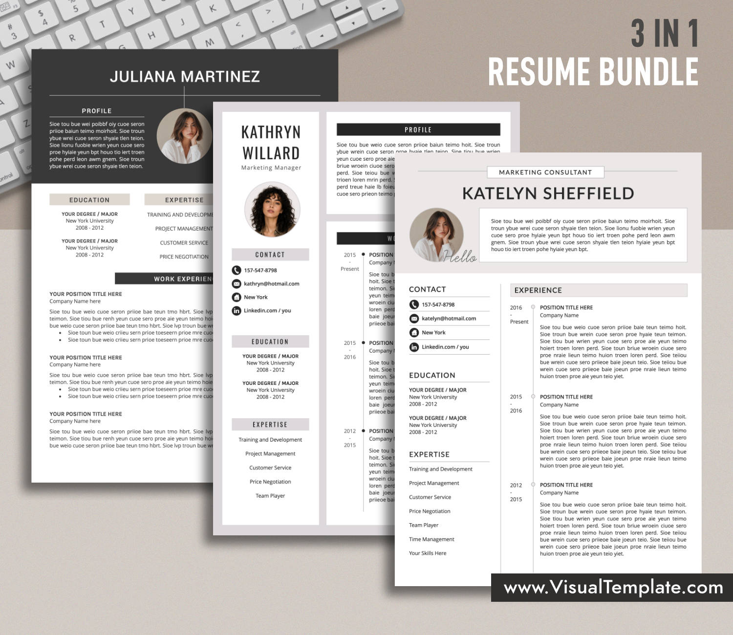 Resume Templates Bundle for Microsoft Word