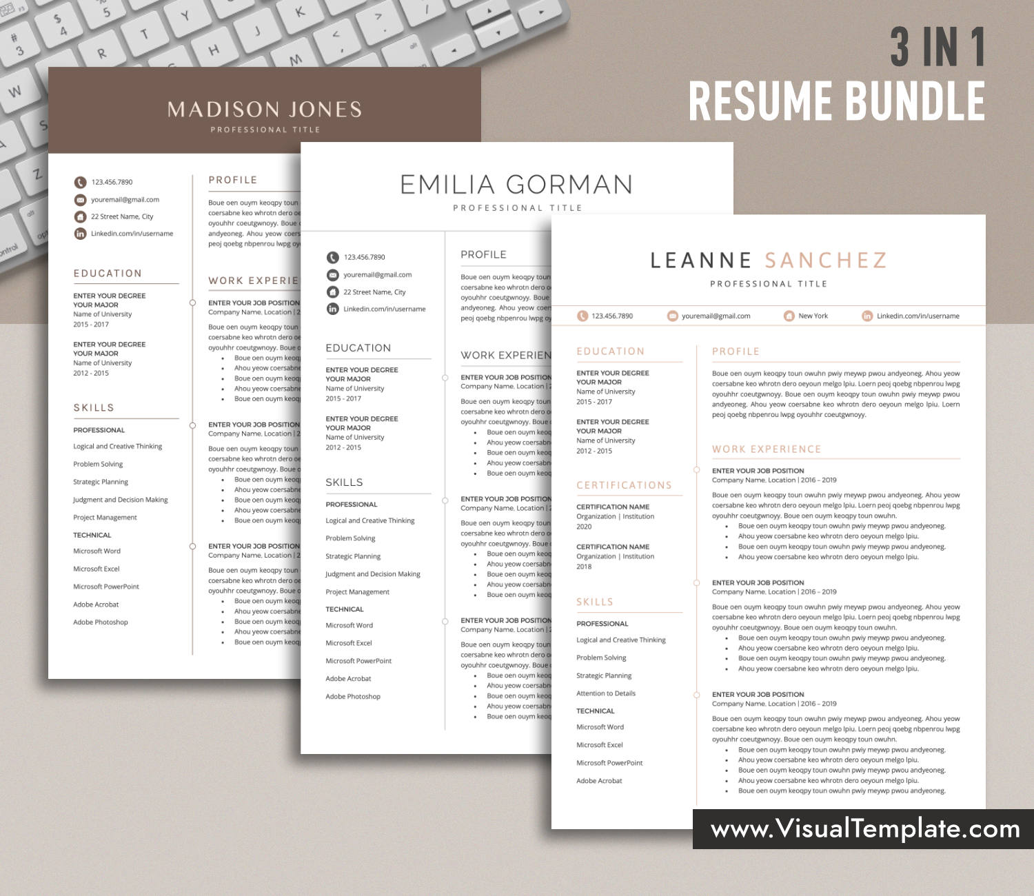 Resume Templates Bundle for Microsoft Word