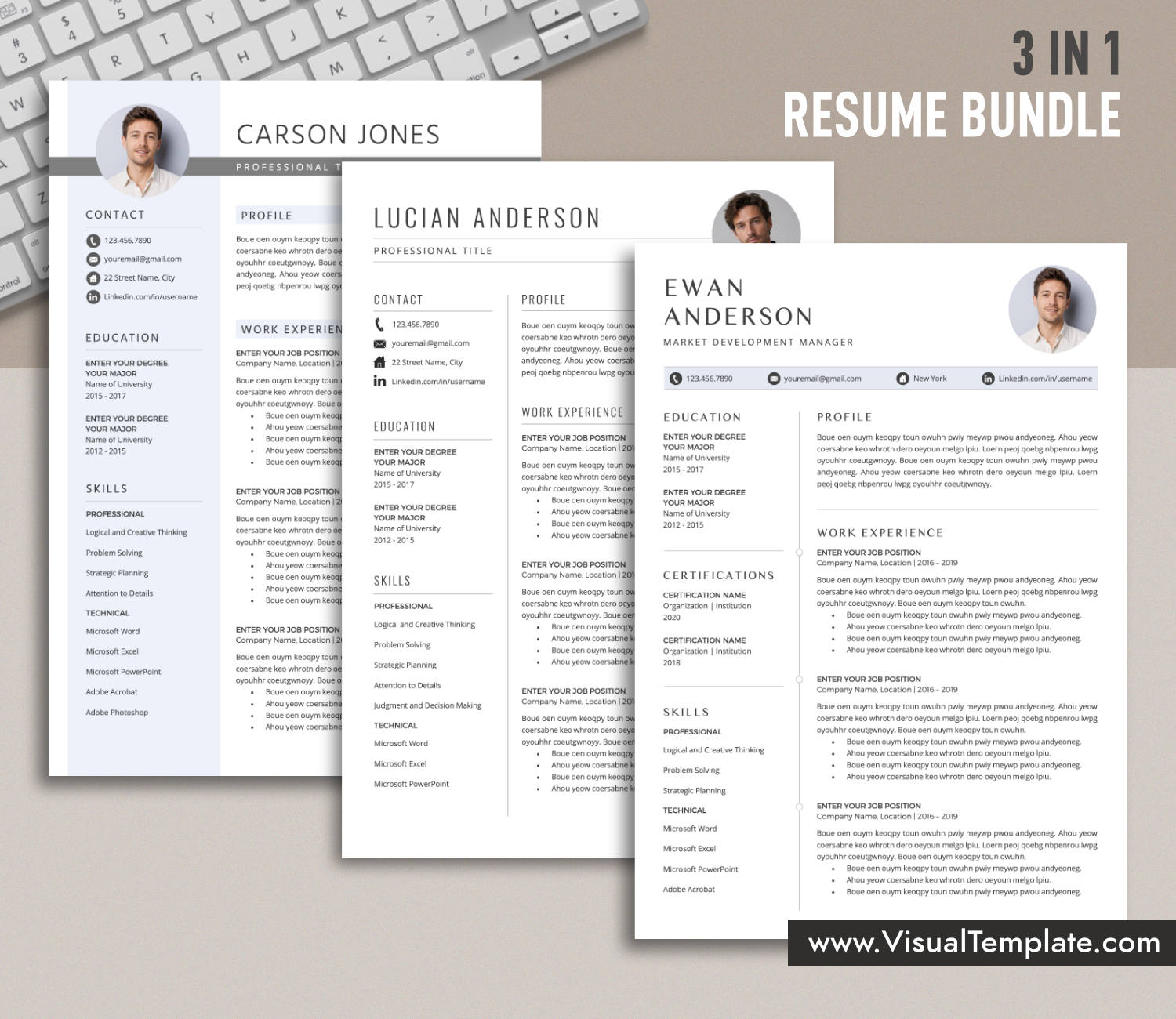 Resume Templates Bundle for Microsoft Word