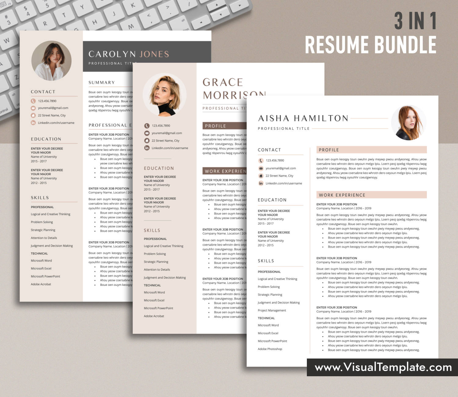 Resume Templates Bundle for Microsoft Word