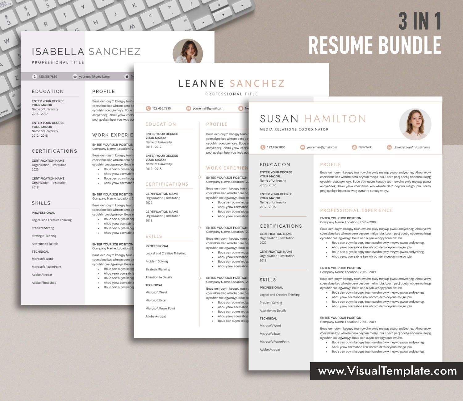 Resume Templates Bundle for Microsoft Word