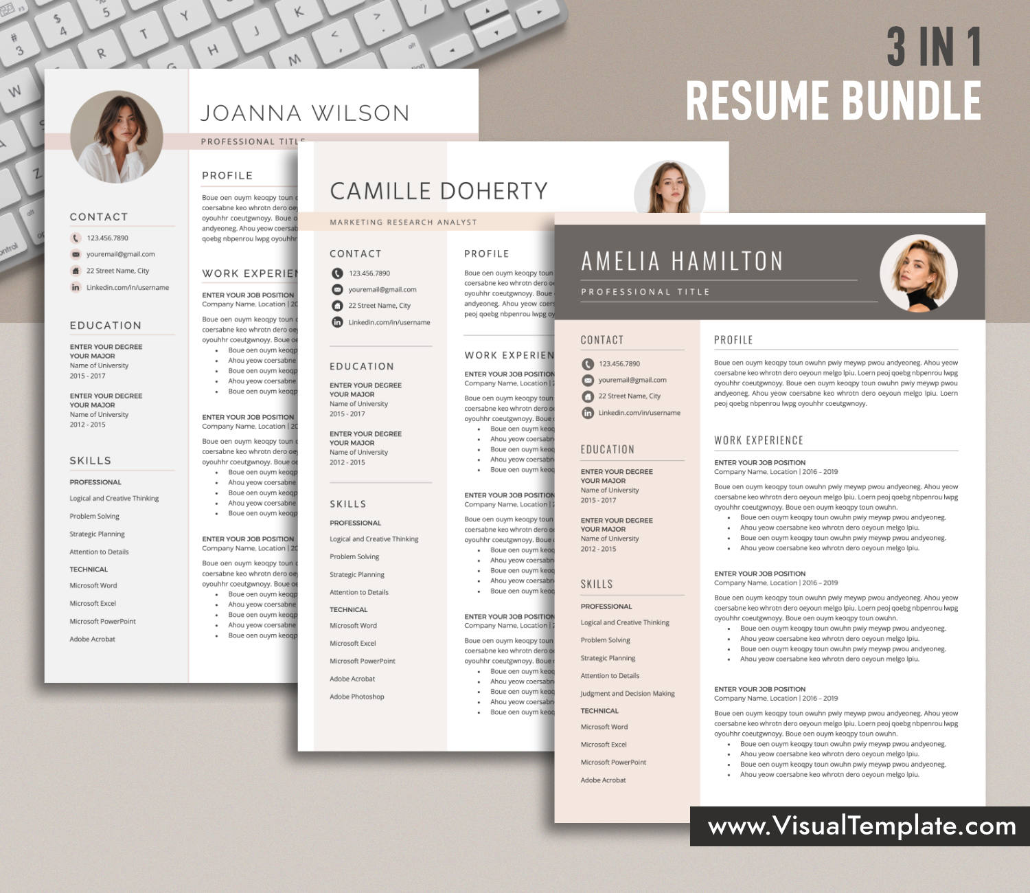 Resume Templates Bundle for Microsoft Word