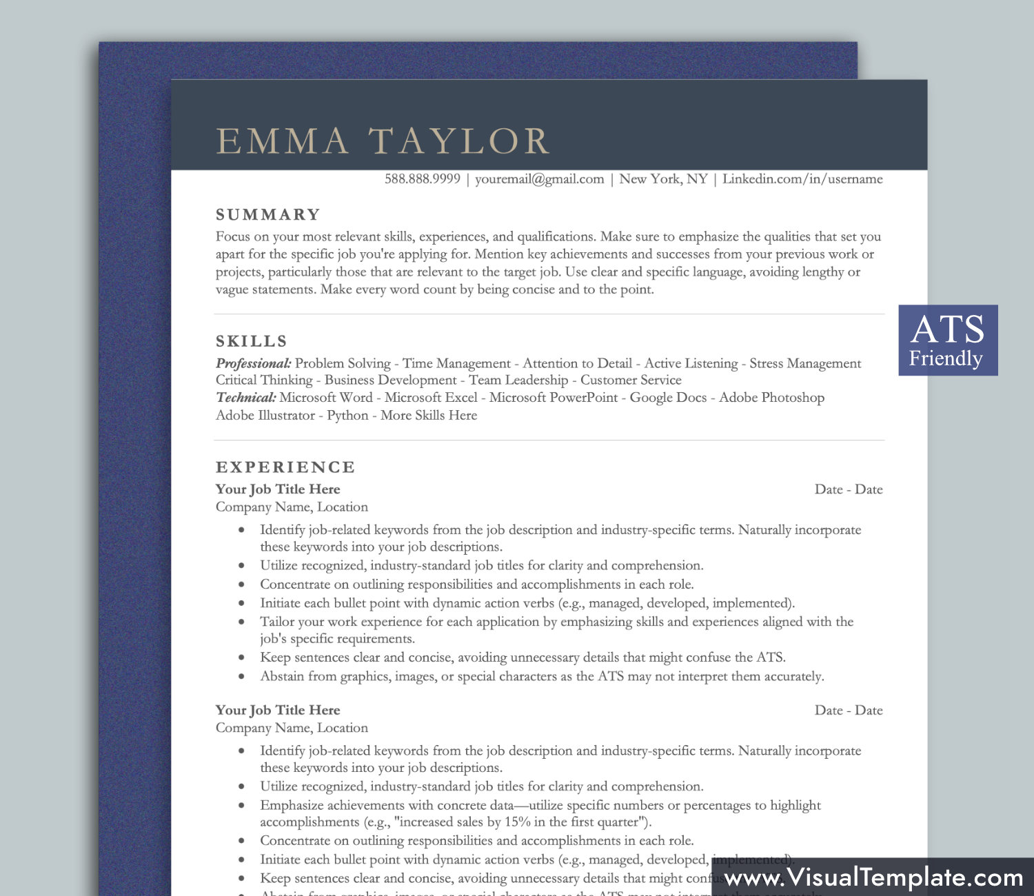 visualtemplate.com-ATS Resume Template