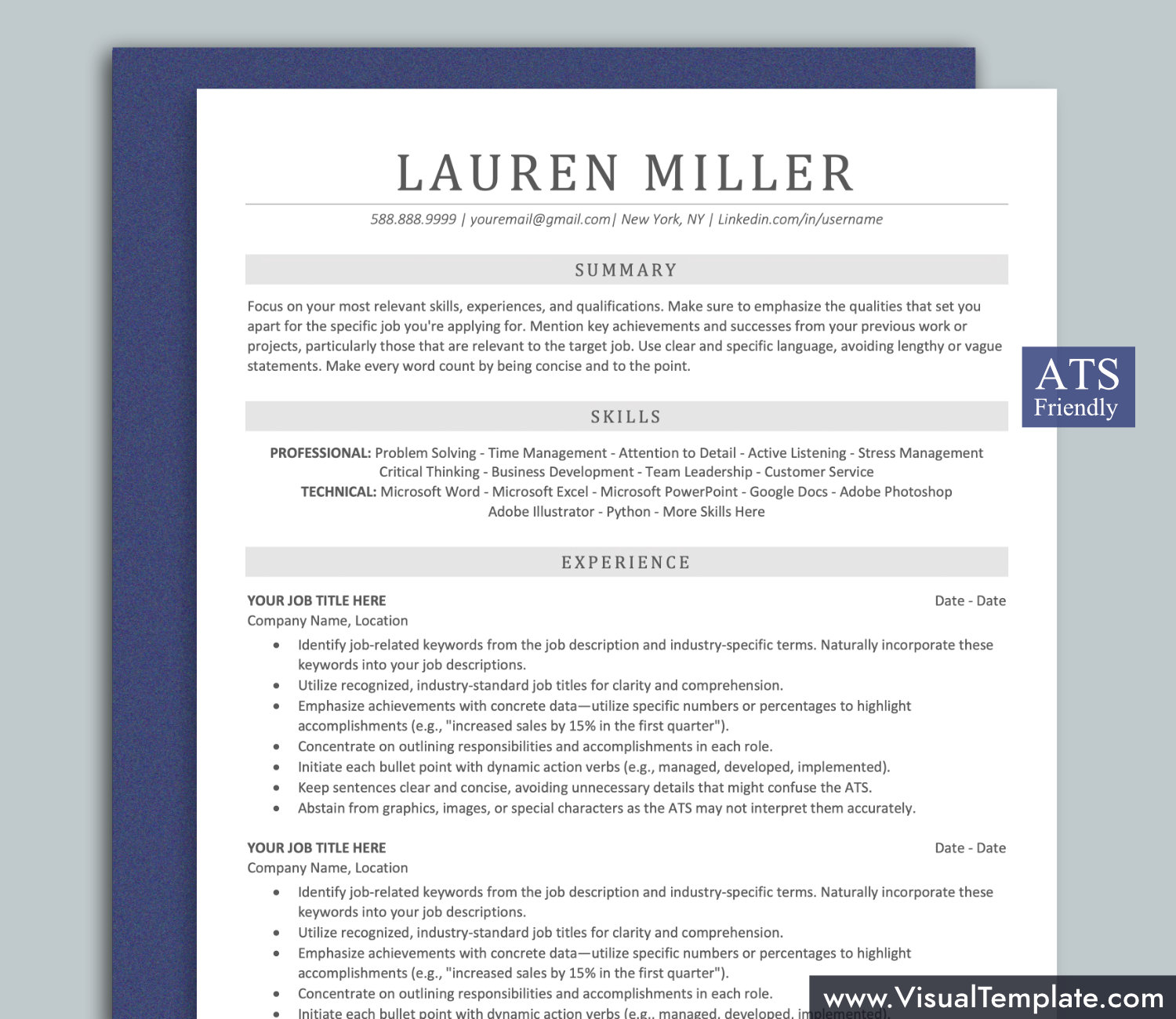 visualtemplate.com-ATS Resume Template
