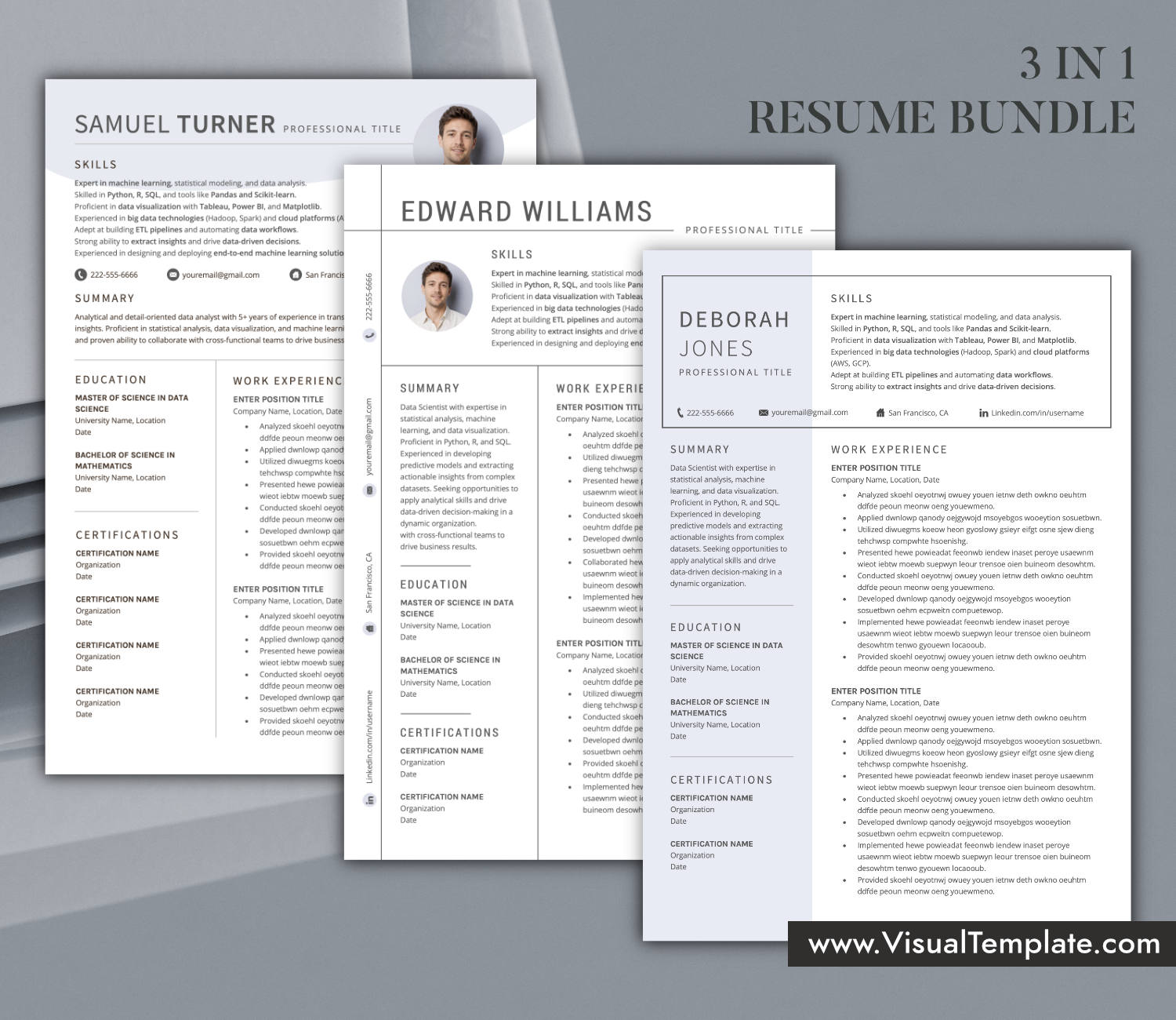 Skills-First Resume Templates Bundle for Microsoft Word