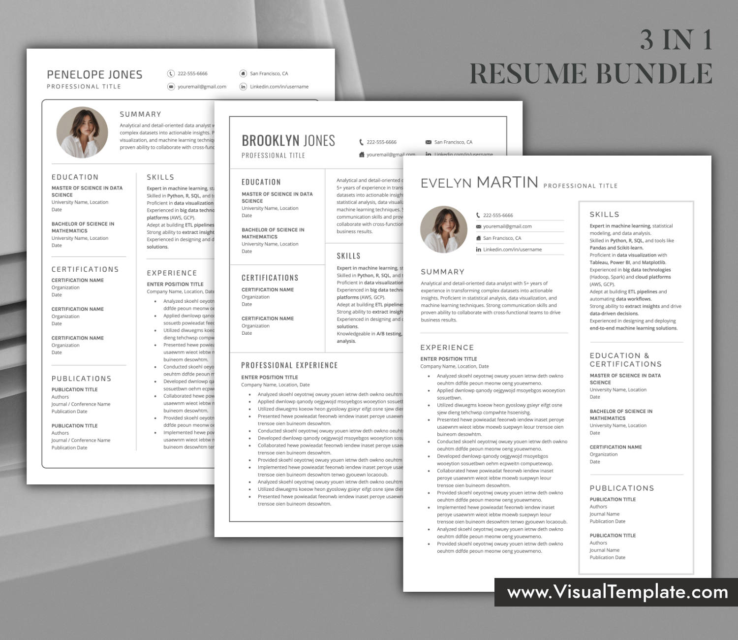 Skills-First Resume Templates Bundle for Microsoft Word