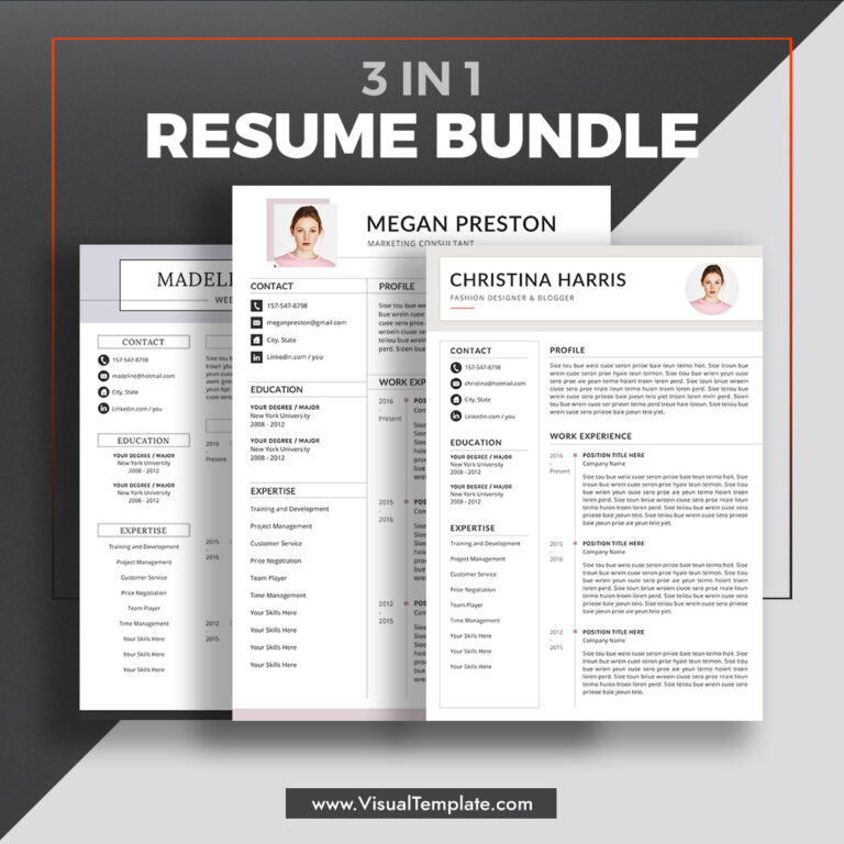 20242025 PreFormatted Resume Bundle with Resume Icons, Fonts and