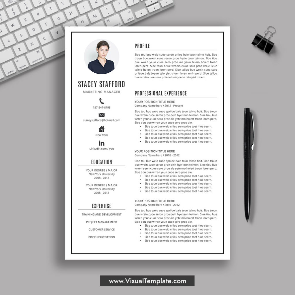 20232024 PreFormatted Resume Template with Resume Icons, Fonts and