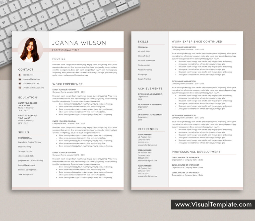2022-2023 Pre-Formatted Resume Template with Resume Icons, Fonts and ...